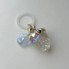 【No.103】めじるしアクセサリー アンブレラマーカー いちご 花水色