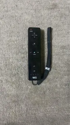 Wiiリモコン 黒 ストラップ付き