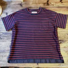 サカイ サイドジップ ボーダーTシャツ 半袖 サイズ3 赤×ネイビーボーダーのサムネイル