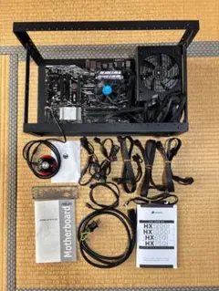 自作リグフレームPC （電源、マザーボード・CPU・メモリ８G、電源ボタン付き）
