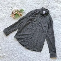 【ザラ】 (L) チェックシャツ ネルシャツ 長袖 リラックスフィット デート