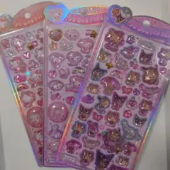 うるちゅるポップシール サンリオ　3枚セット　日焼けキティ　キティ　マイメロ