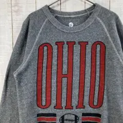 古着　長袖　スウェット 裏起毛　ラグラン プリント　アメカジ ゆるだぼ