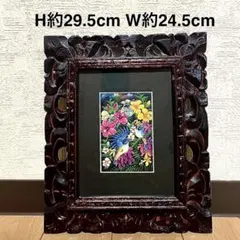 バリ島　額絵　③ バリ絵画 神獣の絵 ガネーシャ W33×H38 5タイプ ガラス 額付き