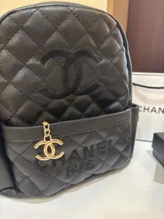 大人気✨【タグ付き新品・未使用】キルティングバッグパックリュックブラックおまけ付