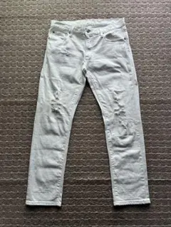 ユニクロ　UNIQLO ホワイトデニム　ダメージ加工　W82