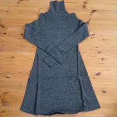 ナイスクラップ グレー ニット タートルネックワンピース