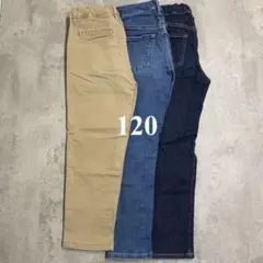 UNIQLOキッズパンツ3枚（ファスナー無し）120