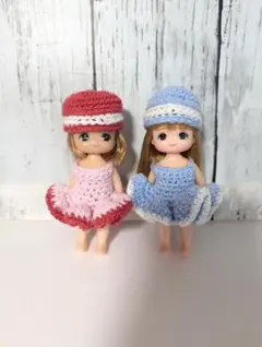 ミキマキちゃんサイズ　手編み帽子&ワンピース