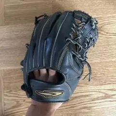 黒いレザー軟式グローブ