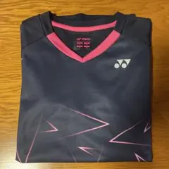 ［美品］YONEX バドミントン用シャツ JP M ネイビー/ピンク