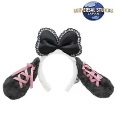 USJ 　 スヌーピー ベル カチューシャ 黒リボン＆ピンクリボン　廃盤品