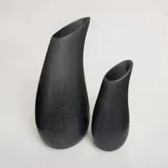 ACTUS ブラック陶器 フラワーベース 2점 세트