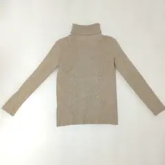 タートルネック リブニット ベージュ
