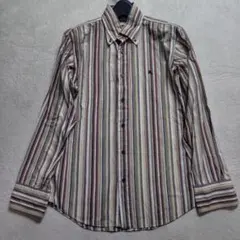 極美品　バーバリーブラックレーベル　シャツ　長袖　マルチストライプ　ホースロゴ