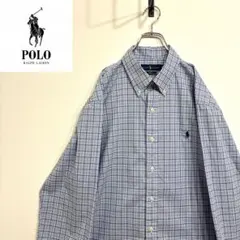 超人気❗️ラルフローレン　ワンポイントロゴシャツ　XL 90s刺繍古着希少レア長袖