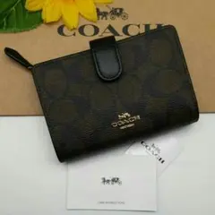 大人気カラー★ COACH 二つ折り財布 新品 ブラウン レディース