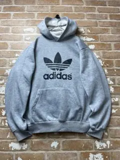 00s adidas アディダス　パーカー　スウェット　トレフォイル　グレー