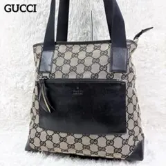 【美品】GUCCI グッチ GGキャンバス トートバッグ ロゴ型押しのサムネイル