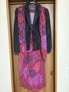 ETRO セットアップ ジャケット 花柄ロングスカート、ビッグショール 