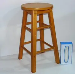昭和レトロ　木製 丸椅子　ハイスツール 高さ６０cm