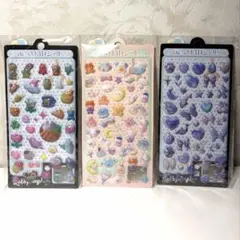 【新品】ぷくぷく3Dシール 3種セット クレーンゲーム風 エモかわ デコ