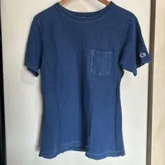 チャンピオン 半袖tシャツ 胸ポケット付き ブルー