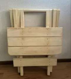 木製ハンドメイド・モザイク柄の折りたたみテーブル アウトドア