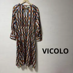 VICOLO ヴィコロ　総柄　ロングワンピース　長袖　イタリア製　Mサイズ　秋