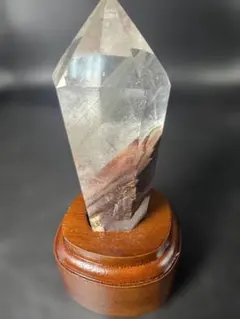 スモーキーシトリン（煙黄水晶）　磨き原石（ポイント）虹有　351g スモーキーシトリン（煙黄水晶） 磨き原石（ポイント）虹有 351g