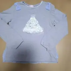 子ども服まとめ売り　メゾピアノ　長袖ロンＴ　水色　ドレス　130 　リボン