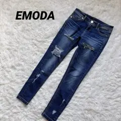 エモダ EMODA クラッシュ デニム インディゴブルー ダメージジーンズのサムネイル