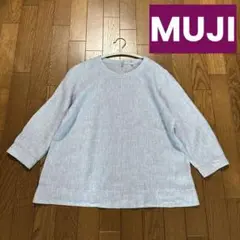 無印良品 muji MUJI リネンシャツ 七分袖 ノーカラー