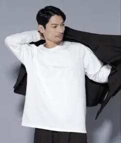 [白黒1枚ずつセット]Nano universe ジャケイン 長袖 Tシャツ S