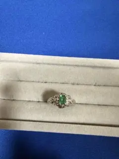 K18 ゴールド リング 指輪 エメラルド ダイヤモンド 0.02ct 透かし彫 
