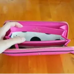 ケイトスペード　kate spade　長財布　ピンク　レザー