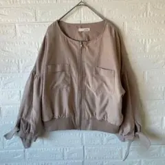 AFRICATARO 【M】 ジップアップ ブルゾン ベージュのサムネイル