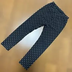 ユニクロ　レギンスパンツ　黒　水玉　ドット柄　110cm 10分丈