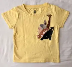 動物刺繍 イエロー 半袖Tシャツ、グラニフ