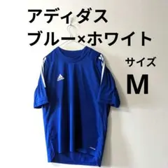 adidas / Ｔシャツ / Mサイズ /ブルー × ホワイト