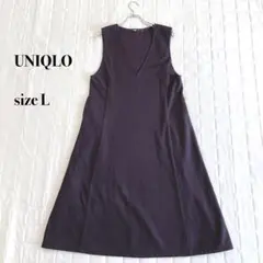 UNIQLO ネル素材 ロングジャンパースカート ブラウン ポケット付き