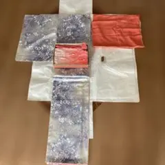 薄紫のグラデーション雪の花の様な着物　帯揚げ帯締め　ショール　4点　正絹　小紋