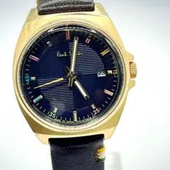 美品 ポールスミス クローズドアイズ デイト ダークブラウン レザー