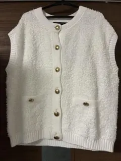 新品未使用タグ付きtomber du ciel ニットベスト ホワイト