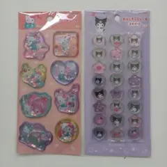 おはじきふうシール　ウォーターシール　サンリオ　キティちゃん　クロミ　シール交換