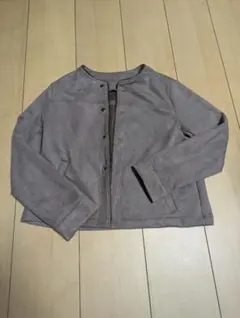 ノーカラージャケット L チャコールブラウン