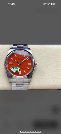 ROLEX オレンジダイヤル 自動巻き腕時計 ステンレス