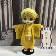 3416 オビツ11和装３点セット　麻の葉柄　黄色