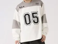 ホワイト/グレー トレーナー