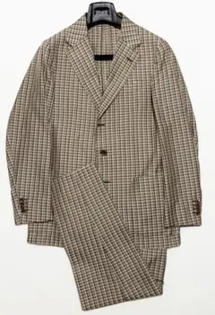 CARUSO カルーゾ シルクシアサッカー セットアップ 46 ベルトレス